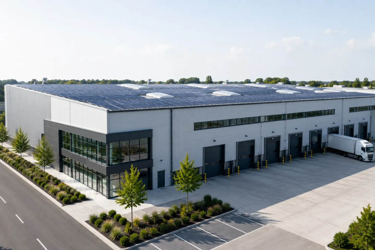Industriehallen mit Solaranlage