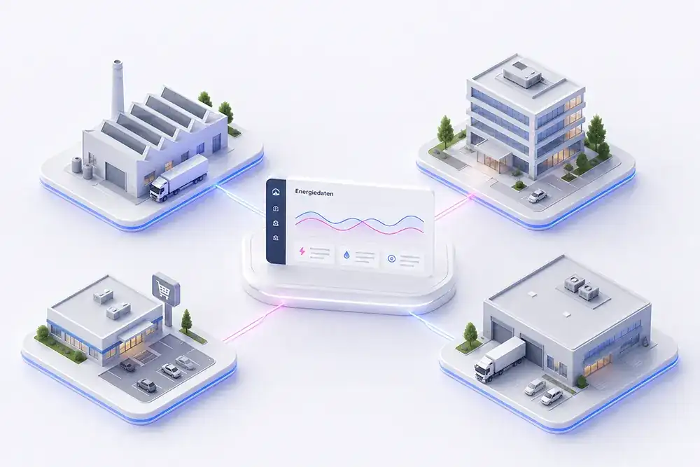 Zentrale Auswertung von Energiedaten mehrerer Unternehmensstandorte